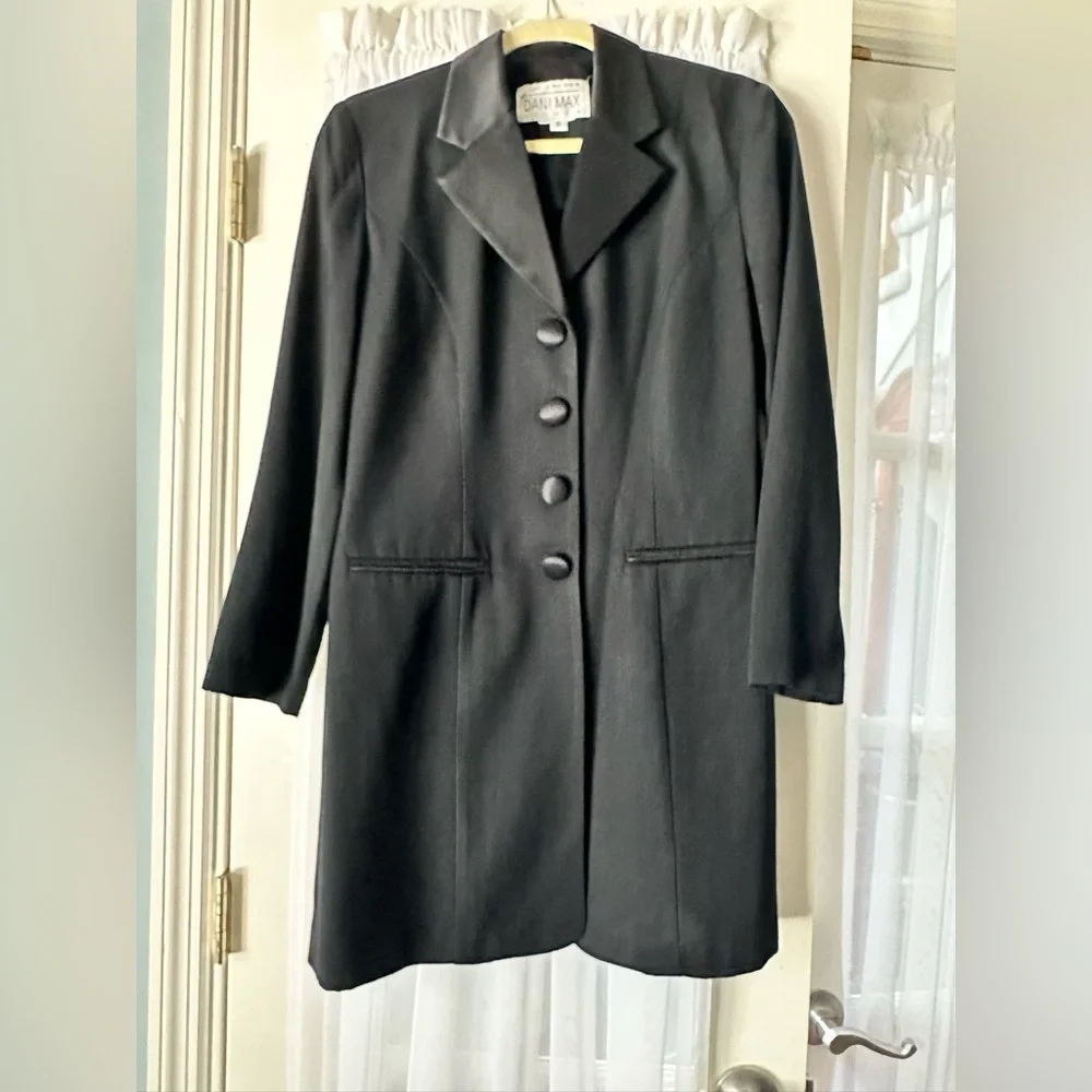 Lois Snyder DANI MAX blazer black 8 petite VINTAGE dress length above knees
